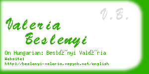 valeria beslenyi business card